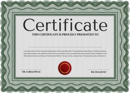 Sample Diploma. With linear background. Vector illustration.Sophisticated design.