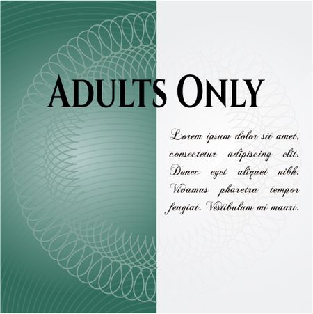 Adults Only retro style card or poster
