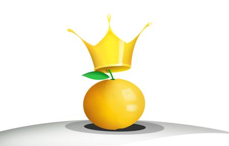 Illustration of an orange with a queen crown