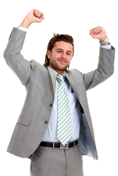Sucessful business man isolated over a white background