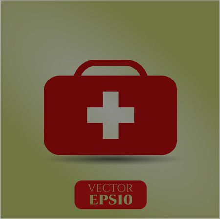 Medical briefcase vector icon or symbol