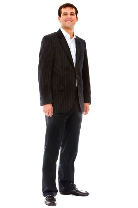 Fullbody business man isolated over a white background