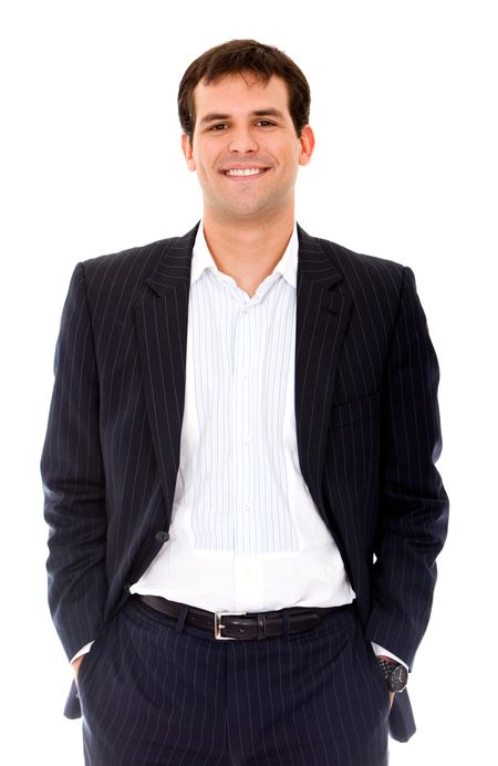 confident business man isolated over a white background