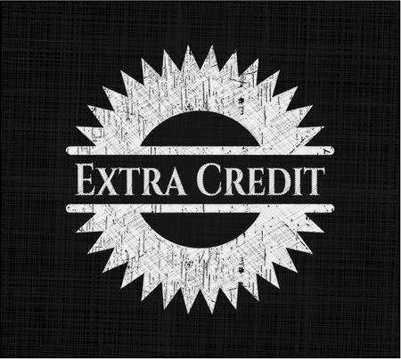 Extra Credit chalkboard emblem written on a blackboard