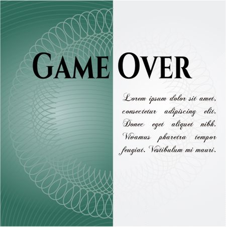 Game Over poster or card