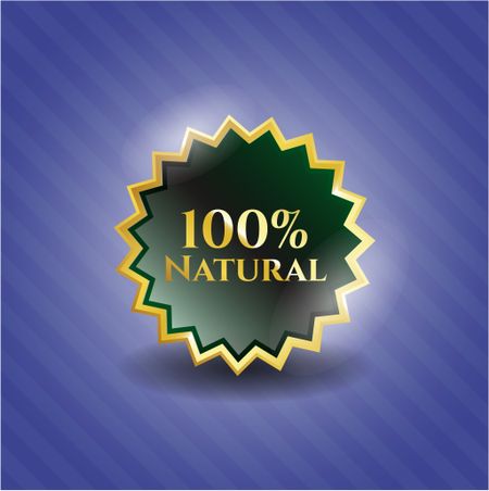 100% Natural golden badge