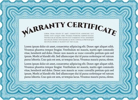 Sample Warranty certificate template. Very Customizable. With complex background. Complex border. 