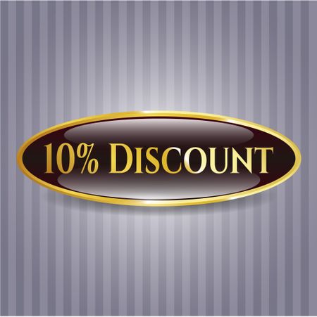 10% Discount gold shiny badge