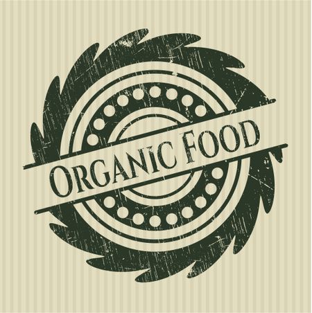 Organic Food rubber seal with grunge texture