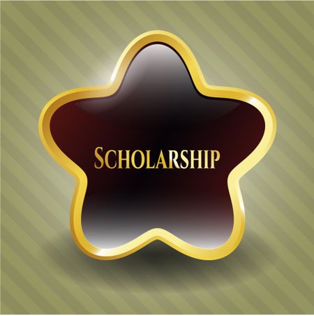 Scholarship gold emblem or badge