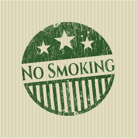 No Smoking rubber seal with grunge texture