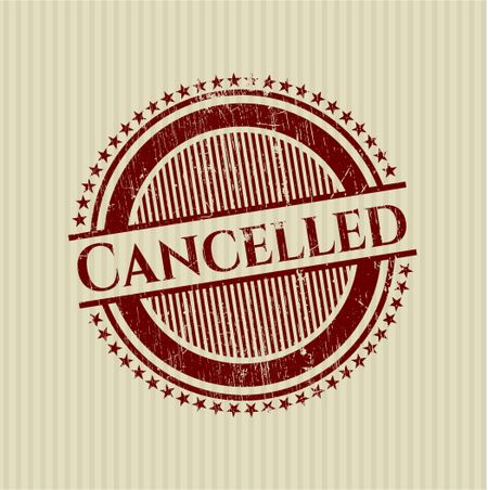 Cancelled rubber grunge texture stamp