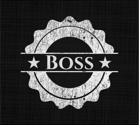 Boss chalkboard emblem written on a blackboard