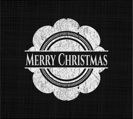 Merry Christmas written with chalkboard texture