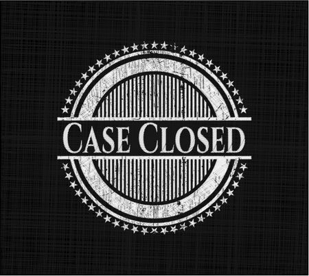 Case Closed chalk emblem written on a blackboard