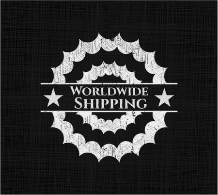 Worldwide Shipping with chalkboard texture