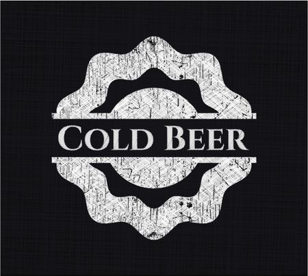 Cold Beer chalkboard emblem written on a blackboard