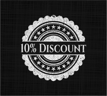 10% Discount chalk emblem written on a blackboard