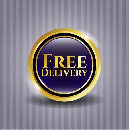 Free Delivery gold emblem or badge