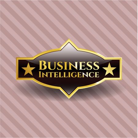 Business Intelligence gold shiny emblem
