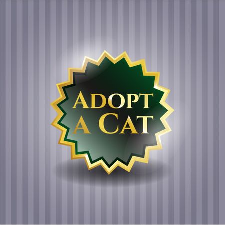 Adopt a Cat gold emblem or badge