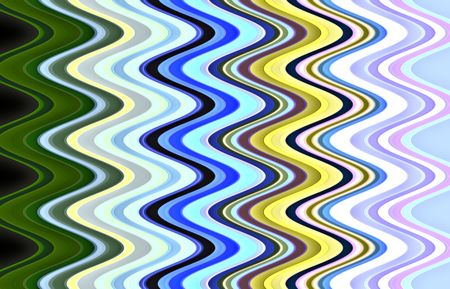 Multicolored abstract of contiguous vertical squiggles, with and partial parabolas at left and right, for decoration and background with motifs of variety, repetition, fluidity