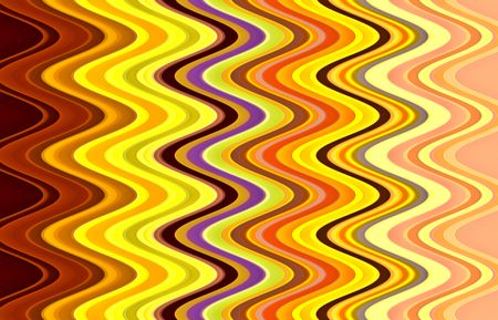Pattern of vertical sine waves with warm carnival colors and partial parabolas at left and right for decoration and background with motifs of variation, repetition, sinuosity