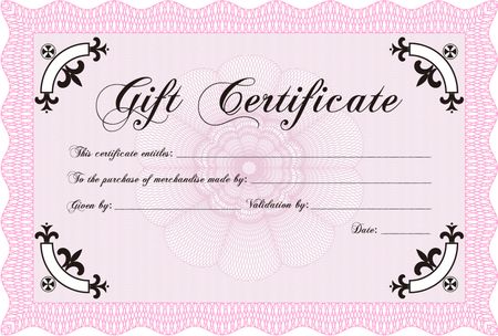 Formal Gift Certificate template. With guilloche pattern. Customizable, Easy to edit and change colors.Superior design. 