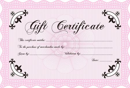 Formal Gift Certificate template. With guilloche pattern. Customizable, Easy to edit and change colors.Superior design.