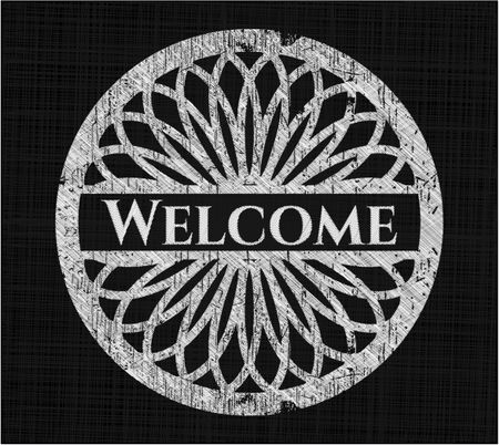 Welcome on chalkboard