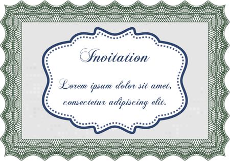 Invitation template. Detailed.Easy to print. Retro design. 