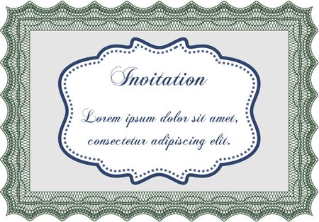 Invitation template. Detailed.Easy to print. Retro design.