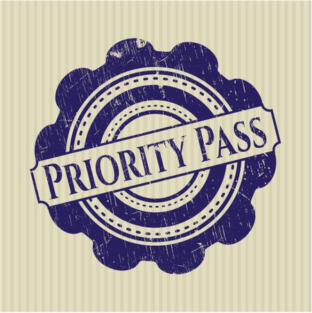 Priority Pass rubber stamp with grunge texture