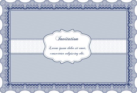 Retro vintage invitation. Cordial design. With guilloche pattern. Detailed.