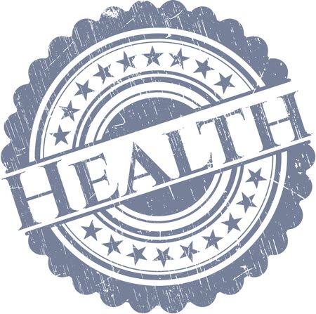 Health rubber stamp with grunge texture