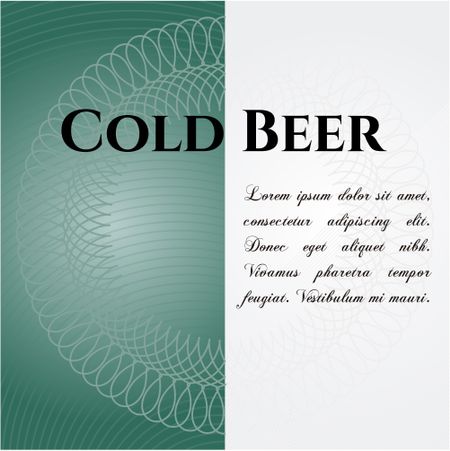 Cold Beer card, poster or banner
