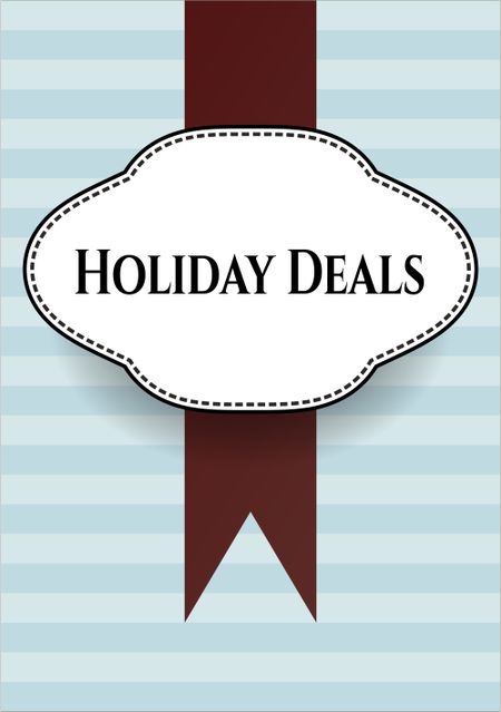 Holiday Deals retro style card or poster