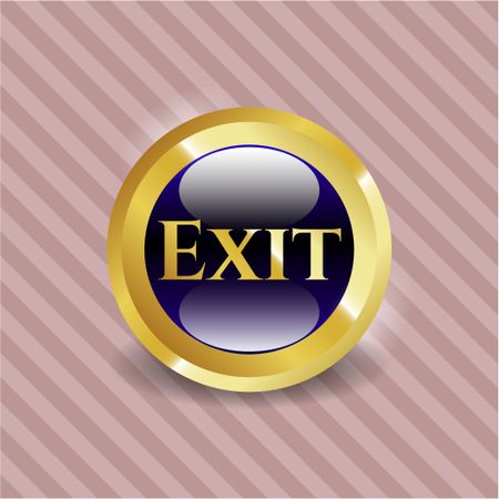 Exit gold shiny badge