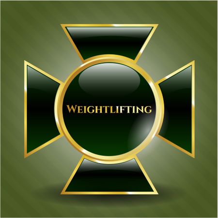 Weightlifting golden emblem