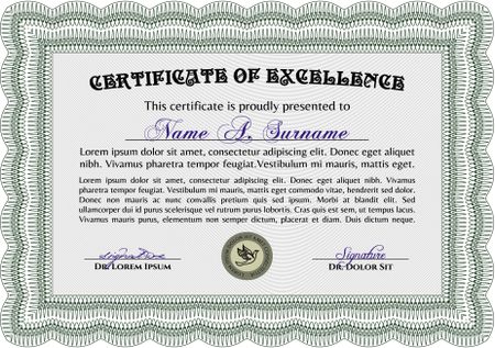 Diploma. Easy to print. Good design. Vector certificate template.