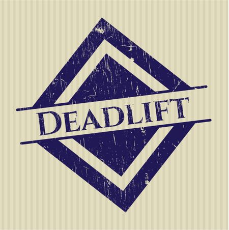 Deadlift rubber stamp with grunge texture