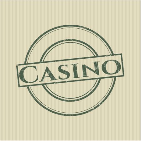 Casino rubber stamp with grunge texture