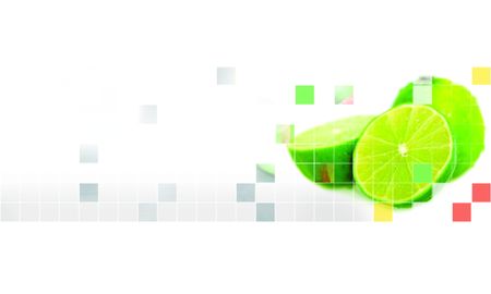 lemon mosaic over a white background