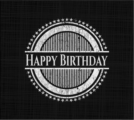 Happy Birthday chalkboard emblem