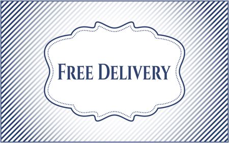 Free Delivery retro style card or poster