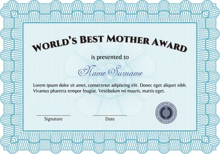 Best Mom Award. Detailed.Superior design. Complex background. 