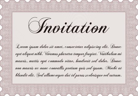 Formal invitation template. With linear background. Cordial design. Customizable, Easy to edit and change colors.