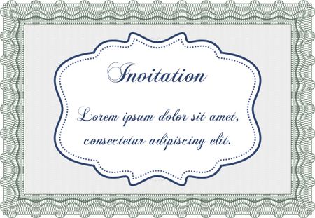Vintage invitation template. Cordial design. With complex background. Vector illustration.