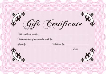 Gift certificate. Beauty design. Easy to print. Vector illustration.