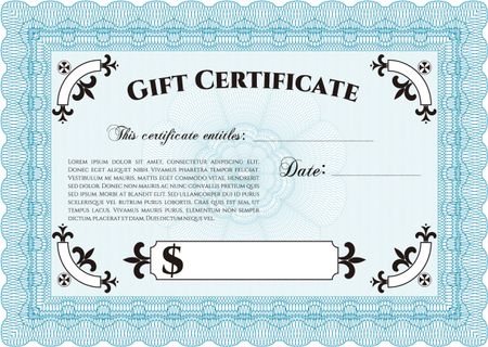 Gift certificate template. Vector illustration.Good design. Easy to print.